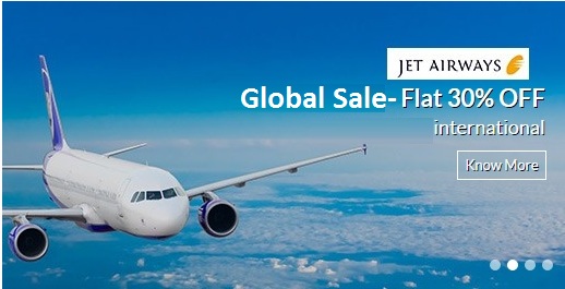 India Desire : Yatra Global Sale on Jet Airways : Flat 30% Off On International Flight From Yatra.com